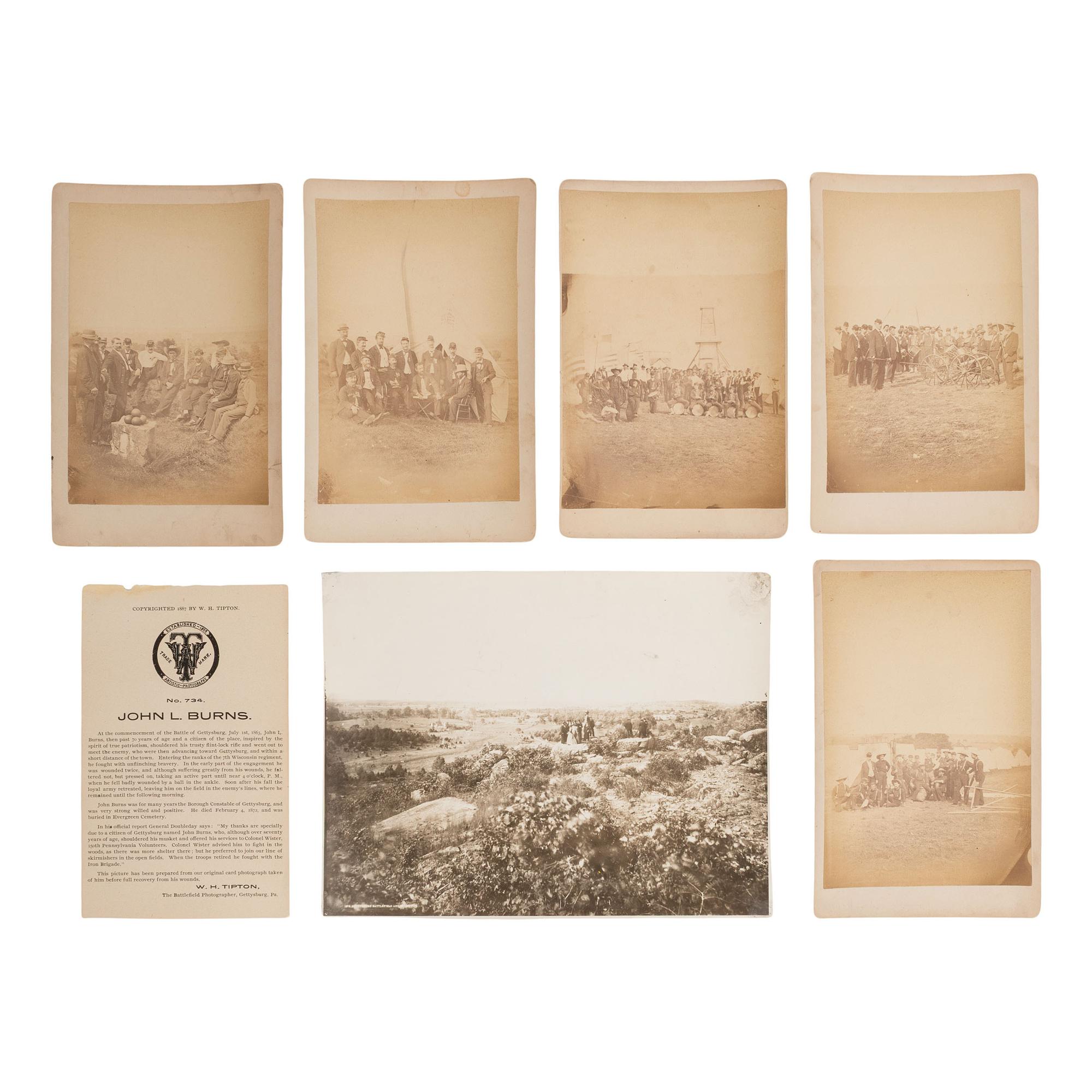 [Civil War] Group of 16 Photographs and Ephemera Related to Post-War Gettysburg
