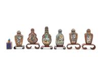 Seven Chinese Cloisonné Enameled Snuff Bottles
