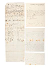 [CIVIL WAR]. Small archive related to Lt. Col. Joseph R. Mitchell, 98th Ohio Volunteer Infantry, including a letter describing a skirmish near Chickamauga Station as part of the Chattanooga-Ringgold Campaign. "Chattanooga, Tenn.," 25 December 1863.