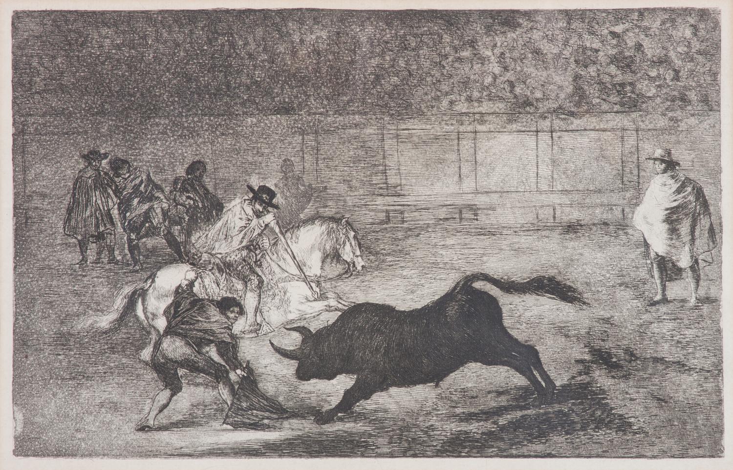 Francisco de Goya, (Spanish, 1746-1828), Bull with Fighter on Horseback