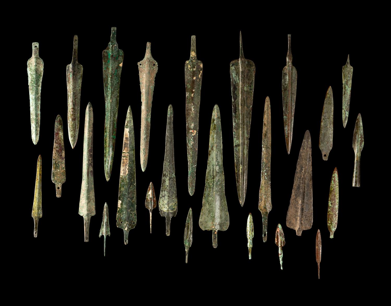 A Group of 25 Luristan Bronze Spearheads and Arrowheads