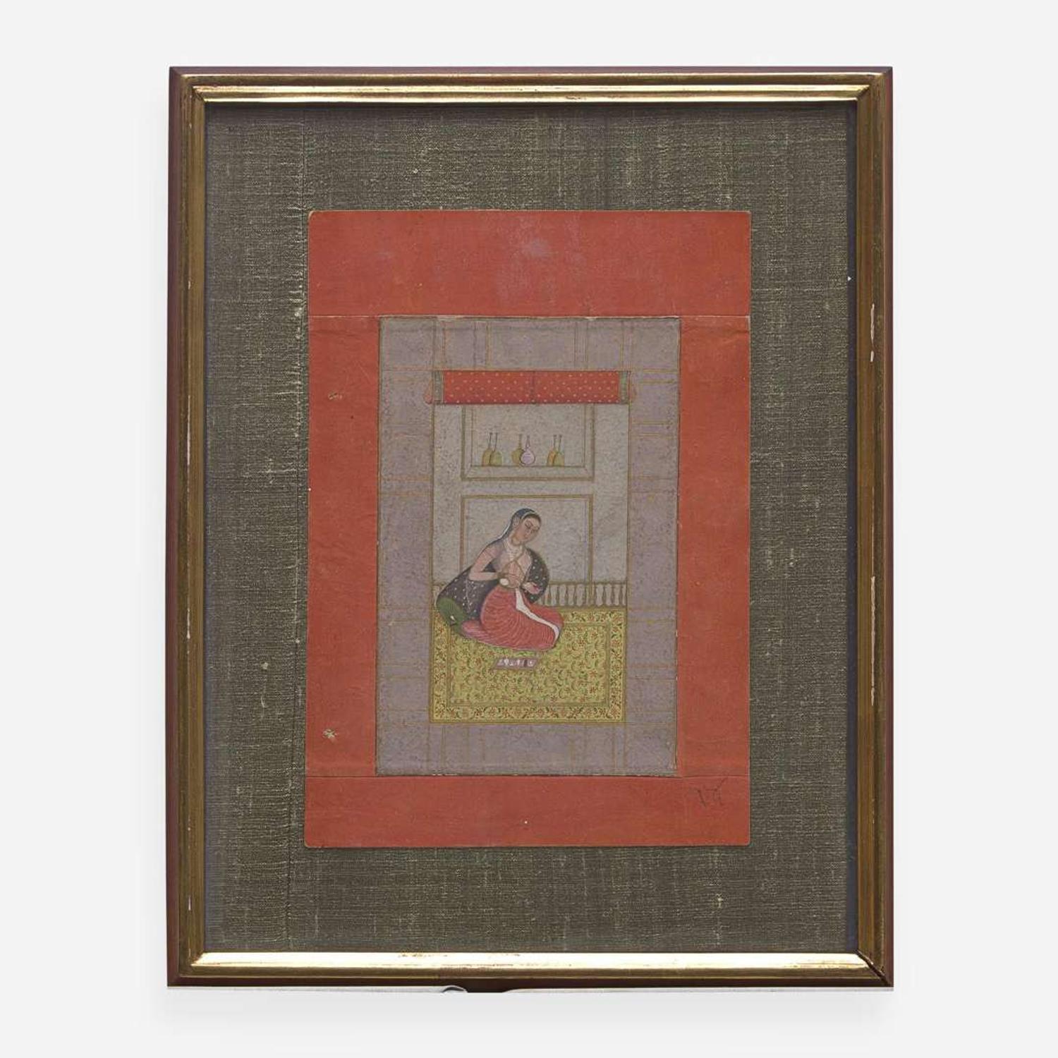 Three Indian Miniatures Depicting Women, 18th/19th Century 印度細密画三幅