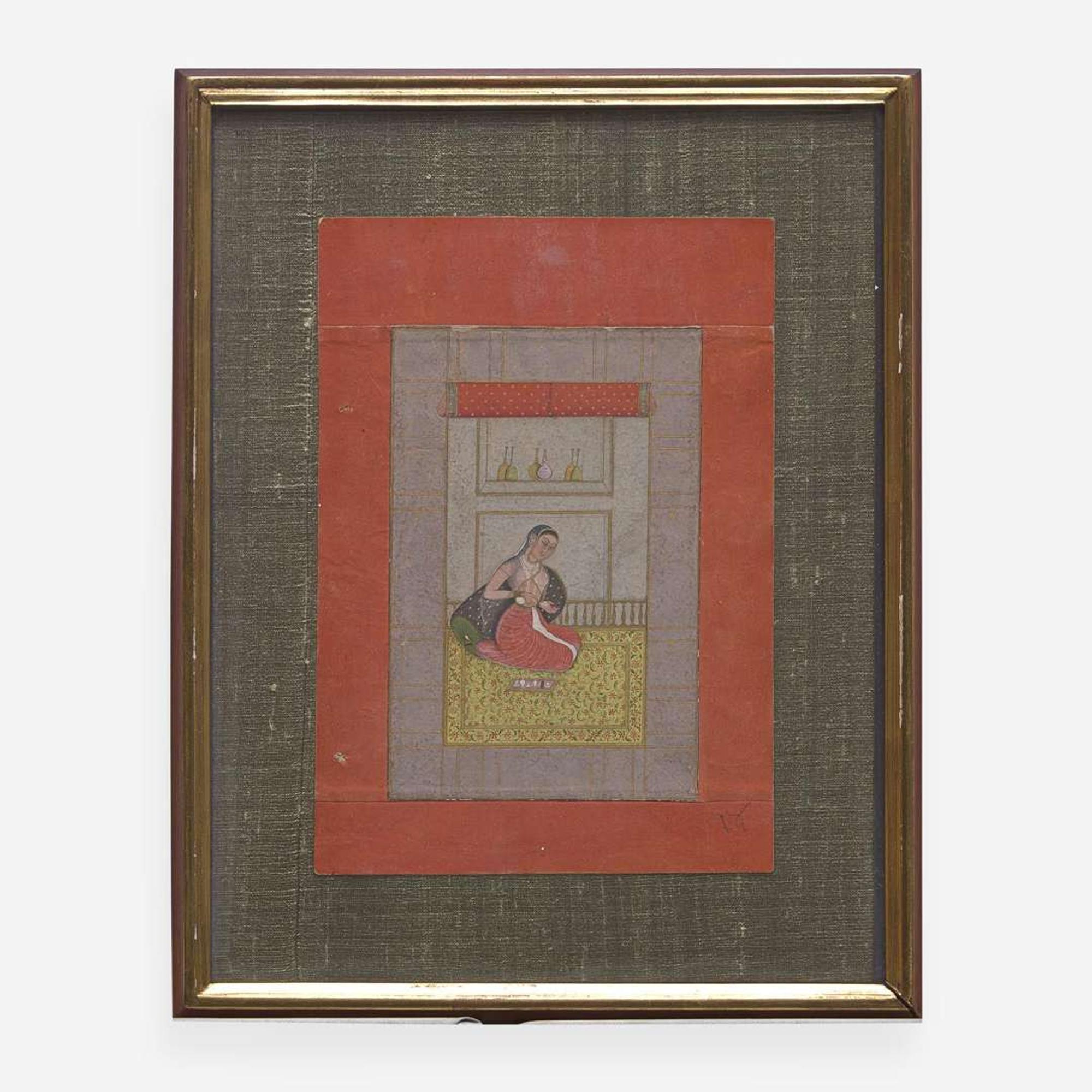 Three Indian Miniatures Depicting Women, 18th/19th Century 印度細密画三幅
