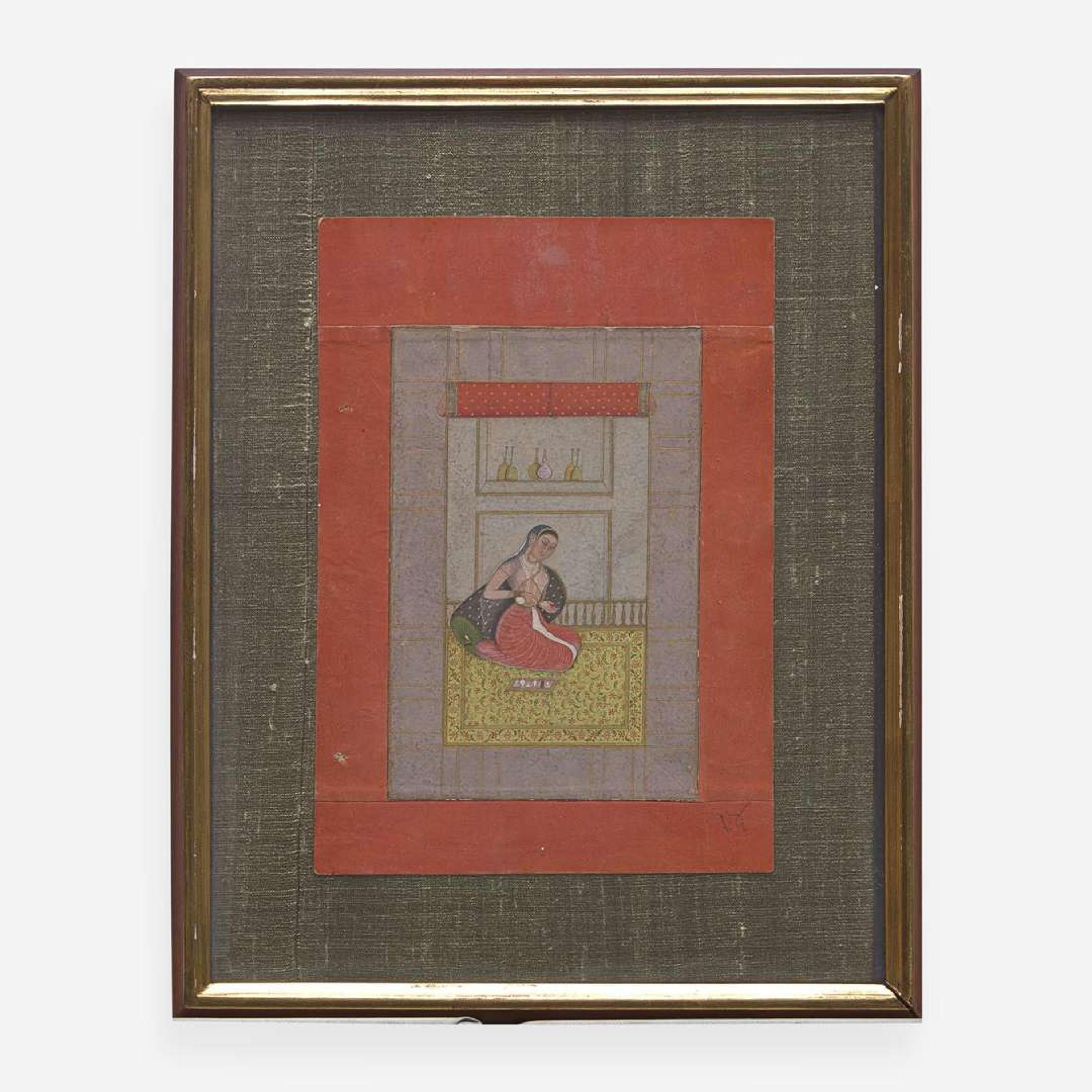 Three Indian Miniatures Depicting Women, 18th/19th Century 印度細密画三幅