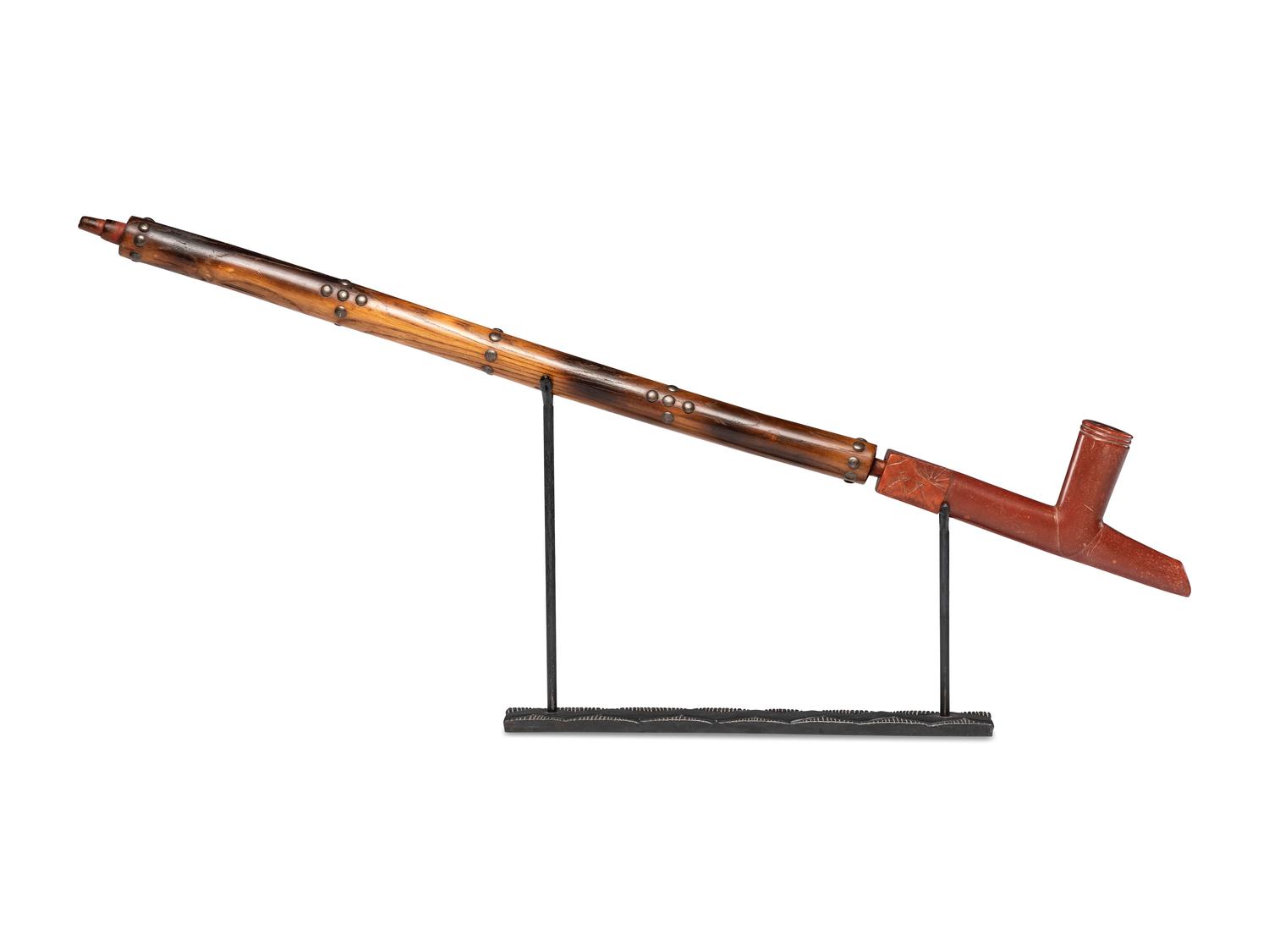 Plains Pipe, with Decorated Catlinite Bowl