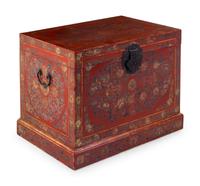 A Qiangjin and Tianqi Lacquer Cloth Chest