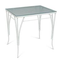A Powder-Coated Metal Five-Piece Garden Table and Chairs