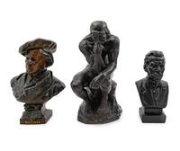 Three Patinated Bronze Figures