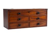 A Miniature Mahogany Tabletop Storage Chest