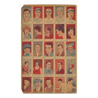 [Baseball] [Ruth, Babe] An Uncut Panel of 1926 W512 Strip Cards