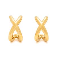 TIFFANY & CO., YELLOW GOLD 'DOUBLE X' EARCLIPS