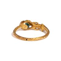 ANTIQUE, YELLOW GOLD AND ENAMEL 'PAN' FIGURE RING