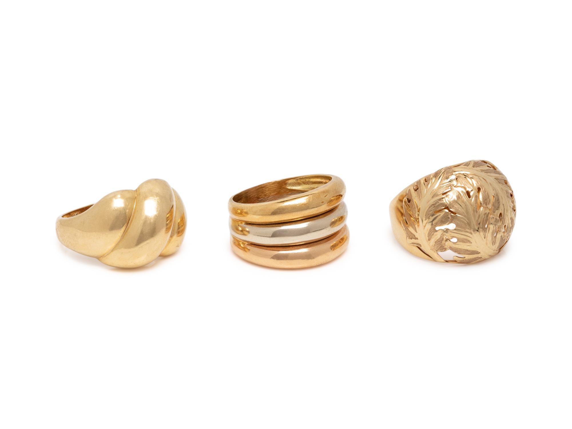 COLLECTION OF GOLD RINGS