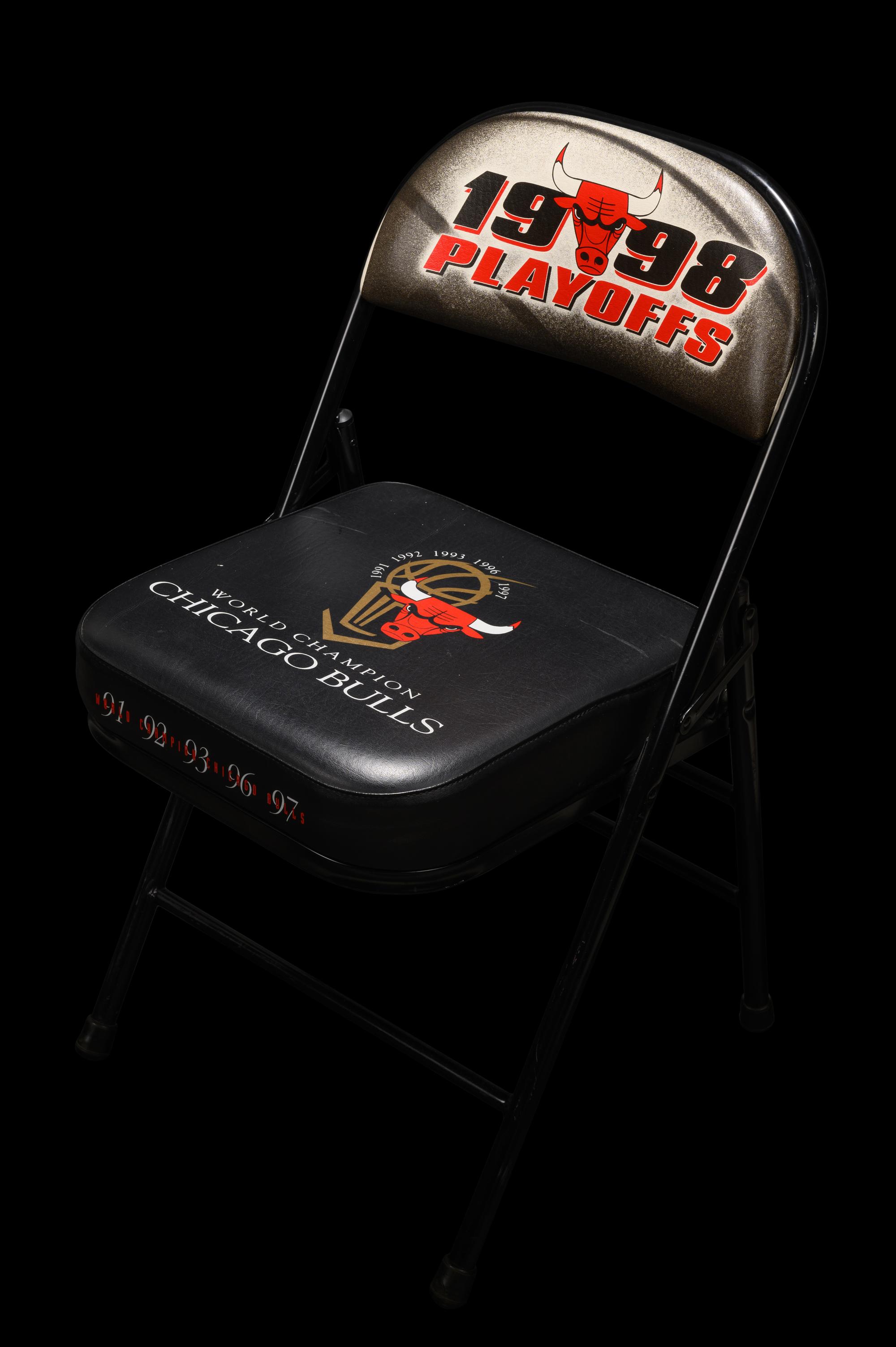 Two Chicago Bulls Michael Jordan "Last Dance" Era United Center Stadium Chairs Including Jordan's Last Season With the Bulls,