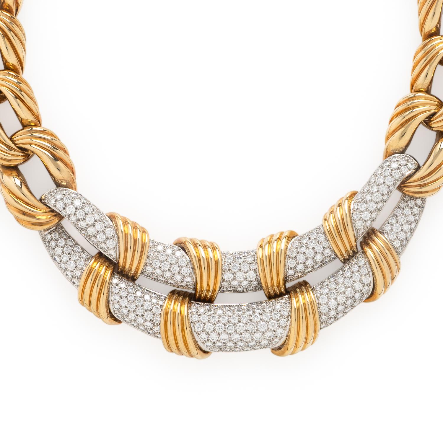 Bicolor Gold and Diamond Necklace