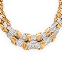 Bicolor Gold and Diamond Necklace