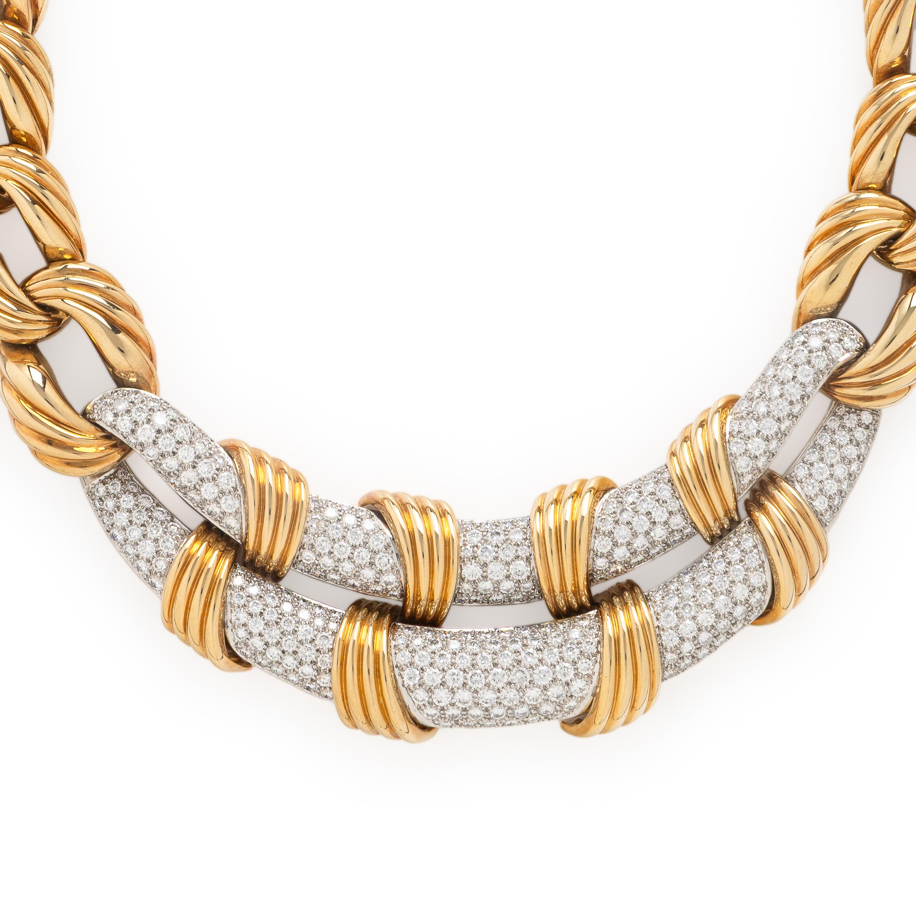 Bicolor Gold and Diamond Necklace