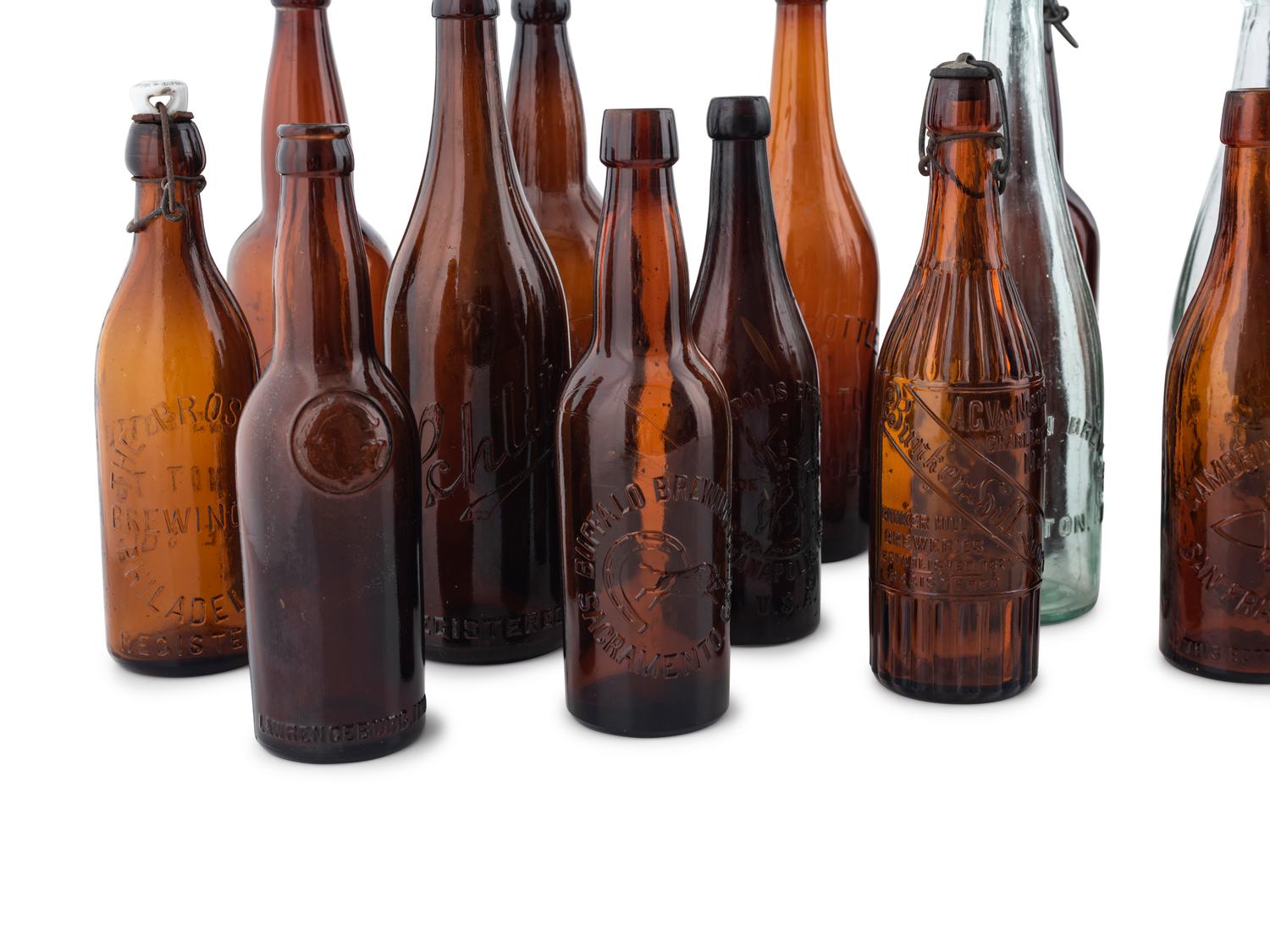 Twenty-One Glass Brewery Bottles