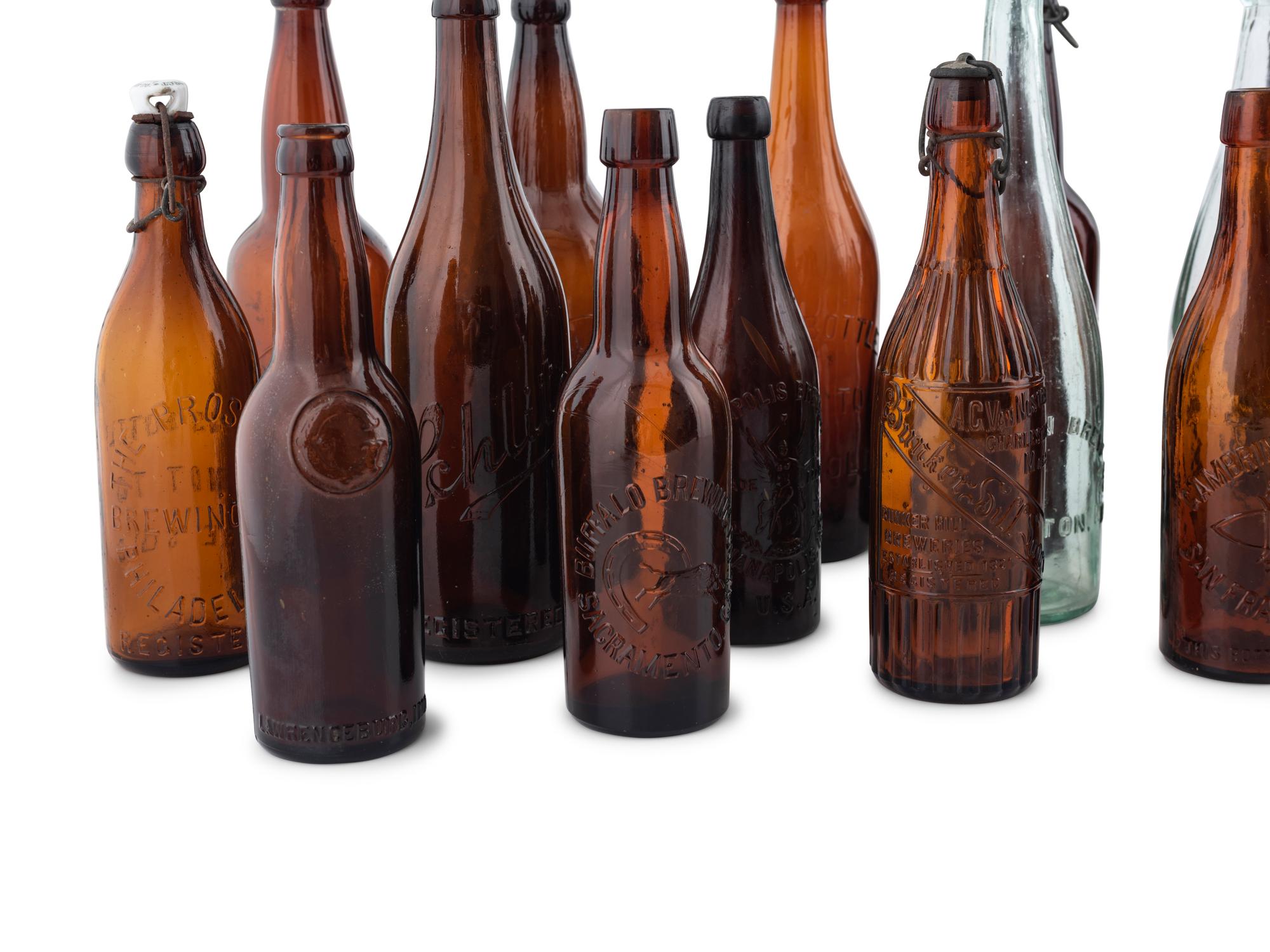 Twenty-One Glass Brewery Bottles