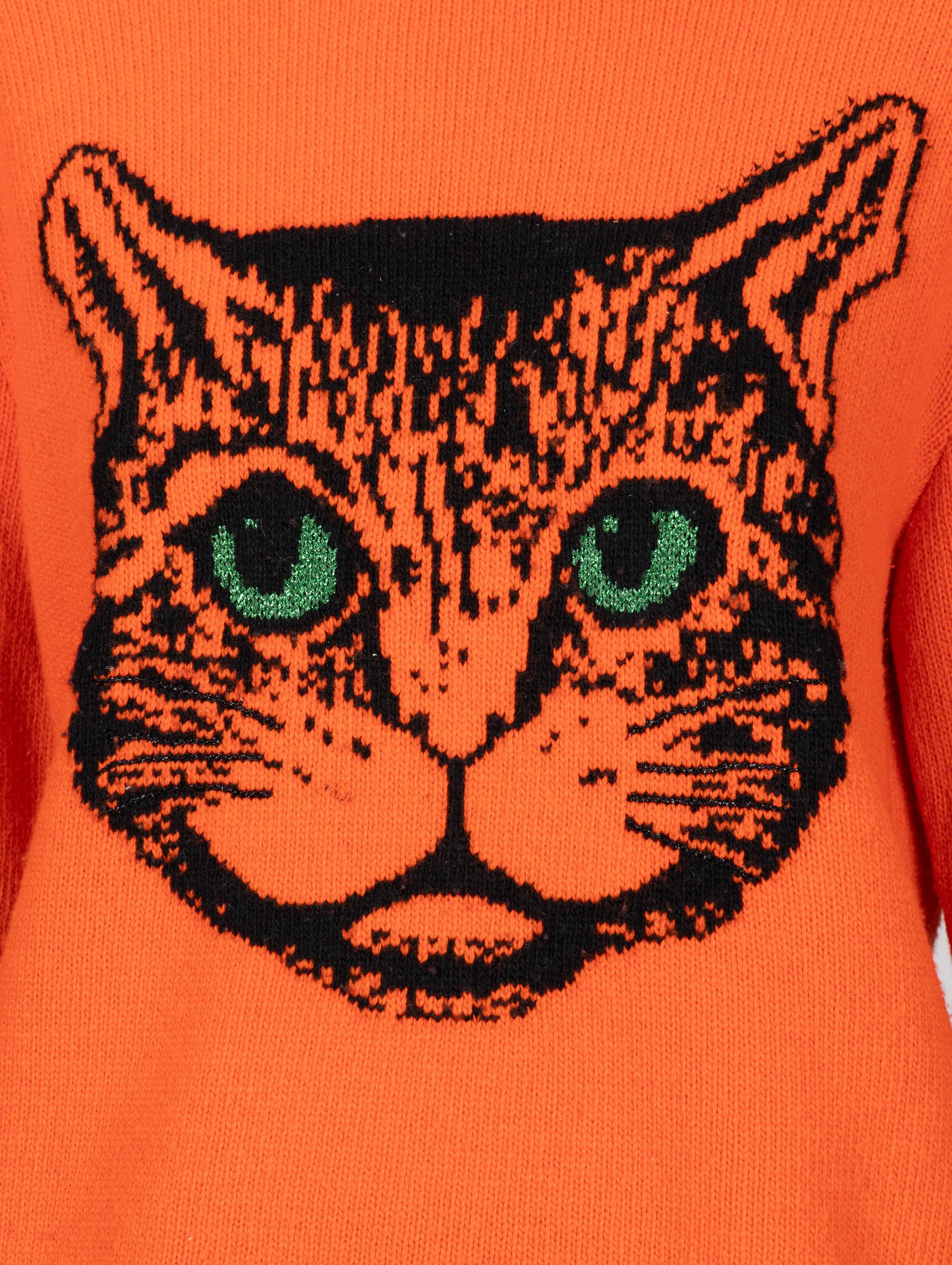 Gucci, Mystic Cat Orange Wool Sweater