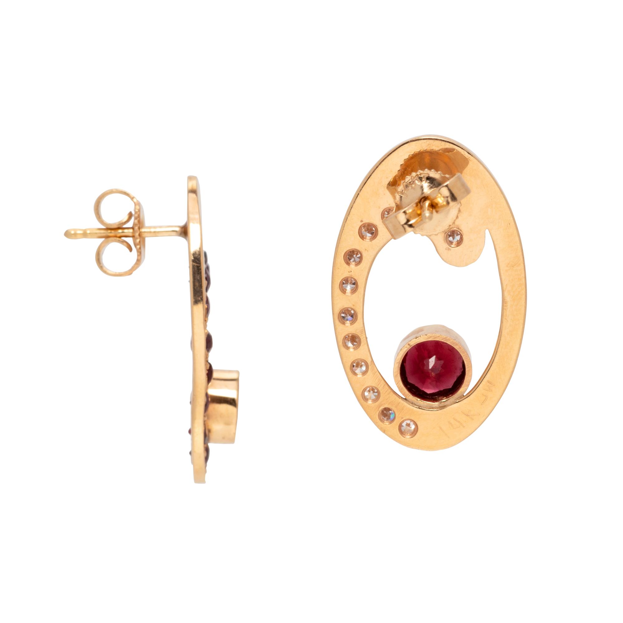 GARNET AND DIAMOND EARRINGS