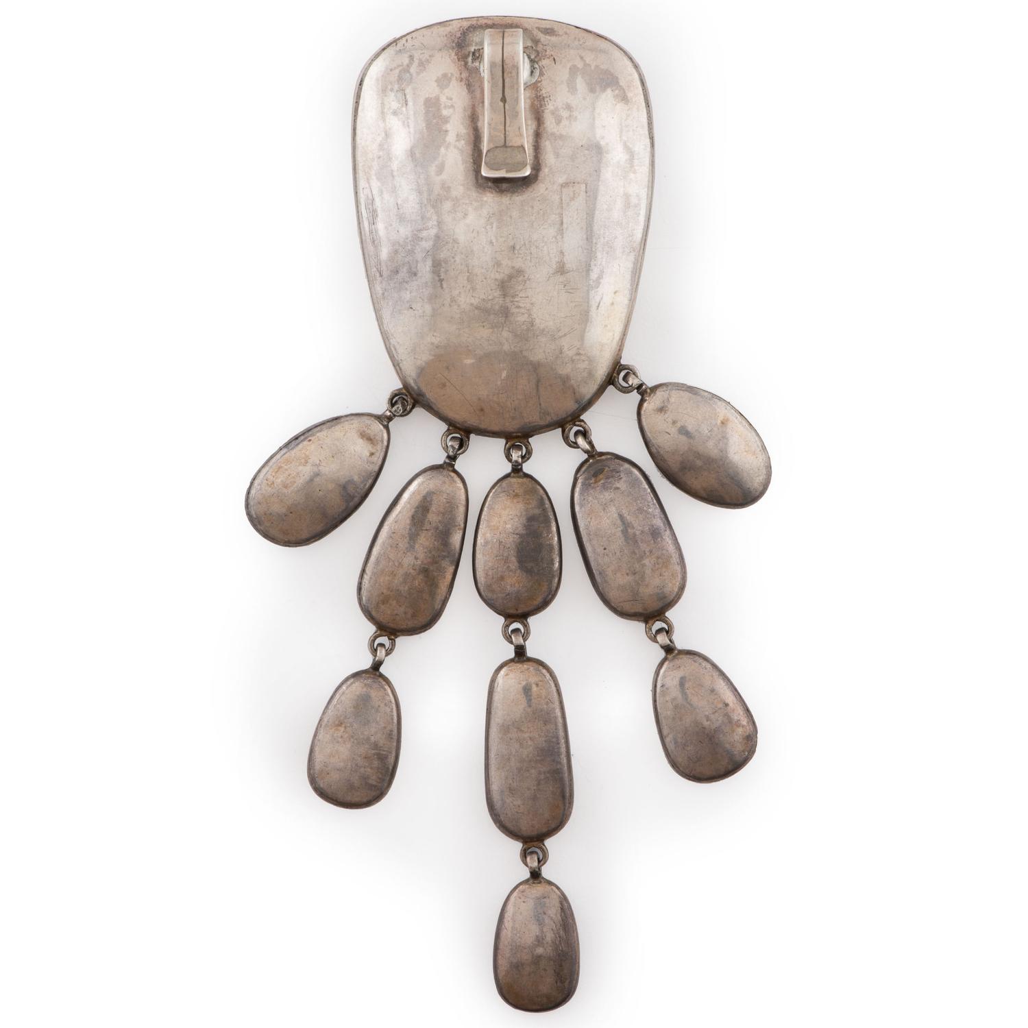Large Navajo Silver and Turquoise Pin/Brooch