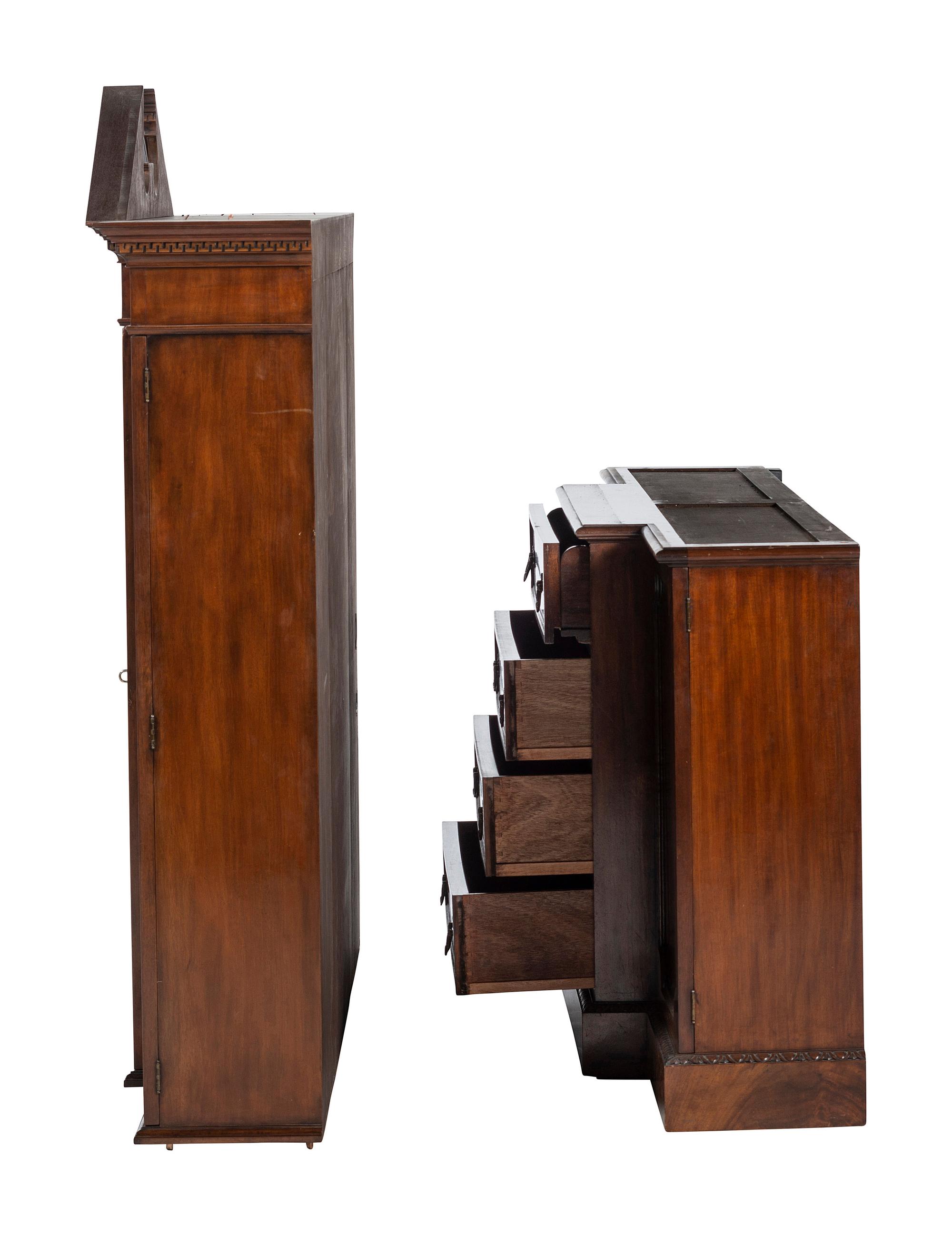 A George III Style Mahogany Breakfront Bookcase
