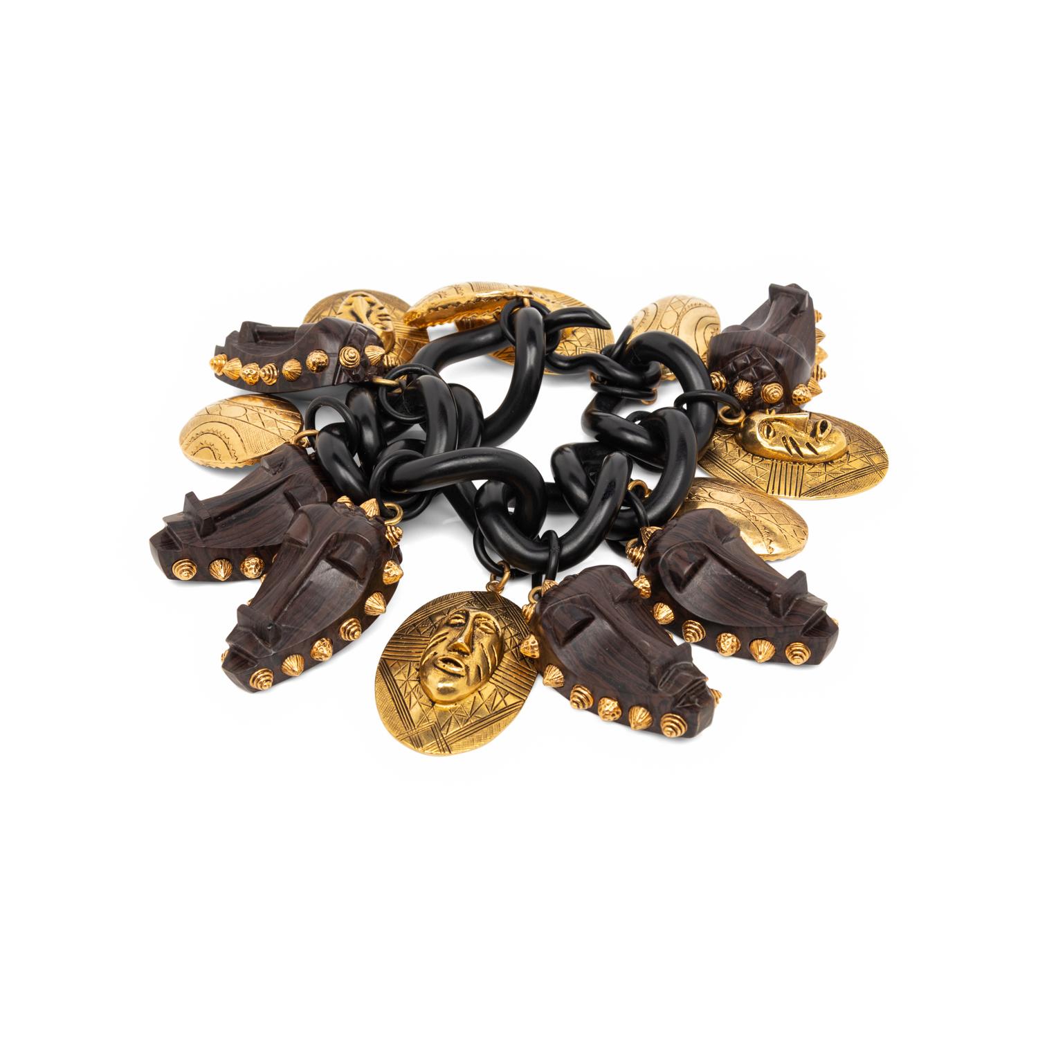 Isabel Canovas, African Mask Charm Bracelet