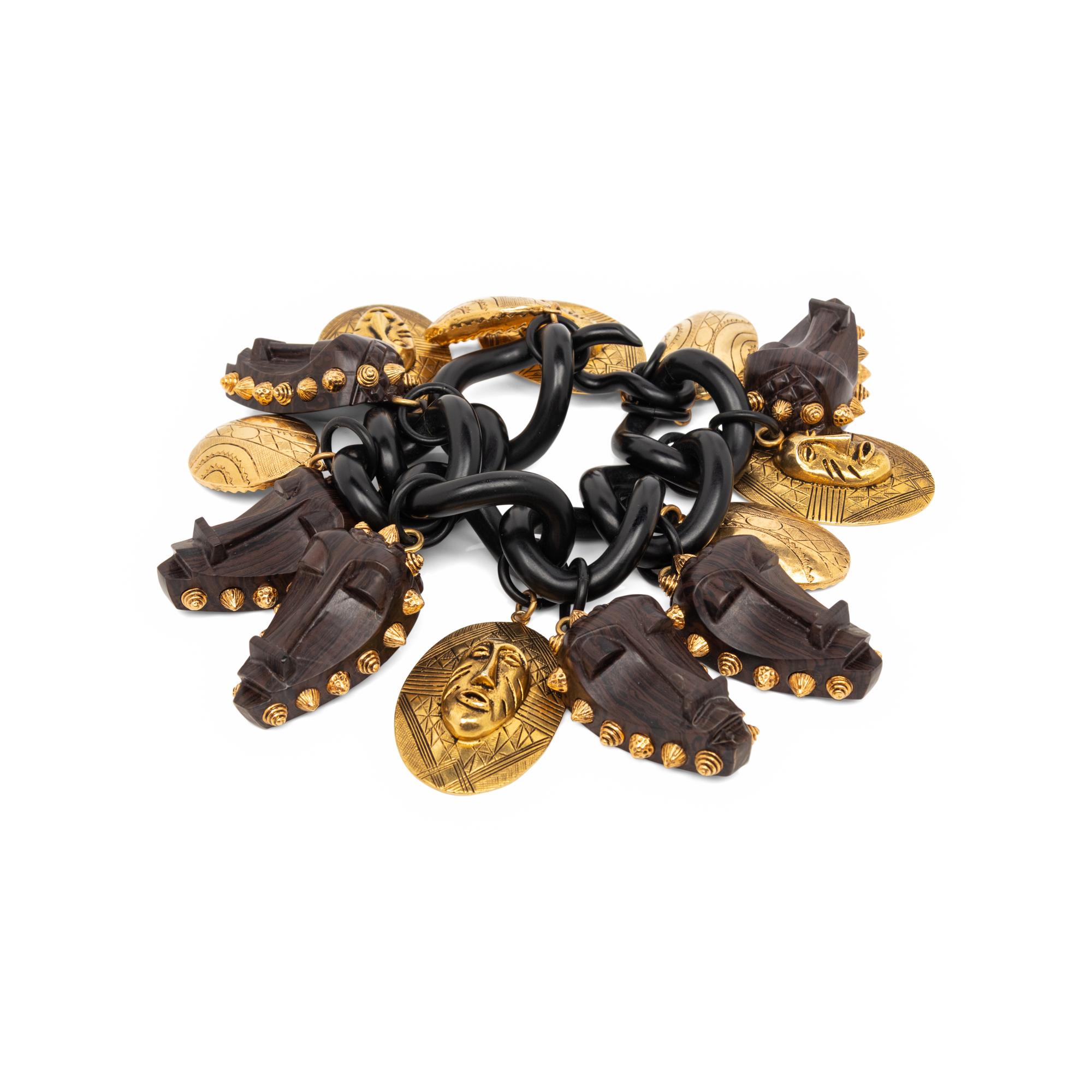 Isabel Canovas, African Mask Charm Bracelet