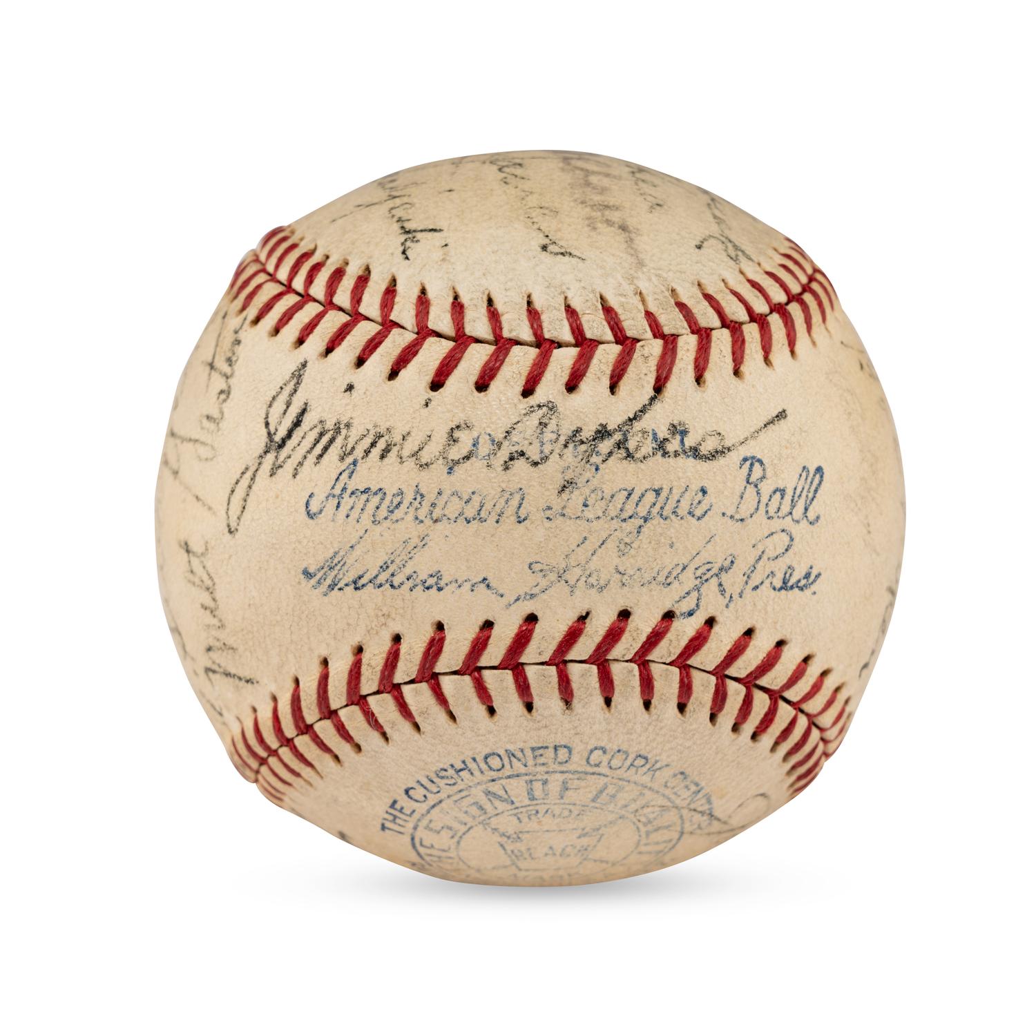 A 1934 Chicago White Sox Team Signed Autograph Baseball Featuring Al Simmons, Ted Lyons and Jocko Conlan (JSA Letter of Authenticity),