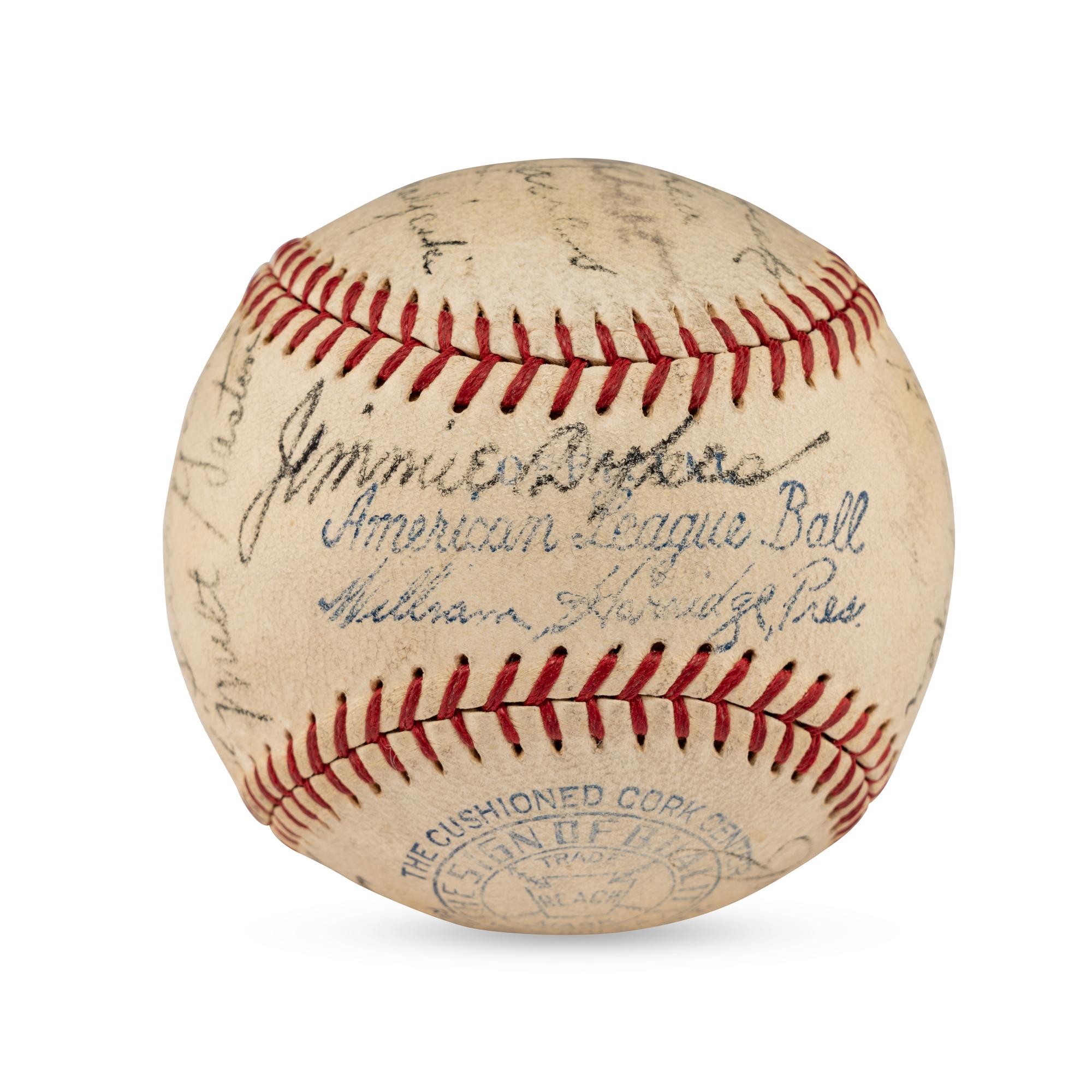 A 1934 Chicago White Sox Team Signed Autograph Baseball Featuring Al Simmons, Ted Lyons and Jocko Conlan (JSA Letter of Authenticity),