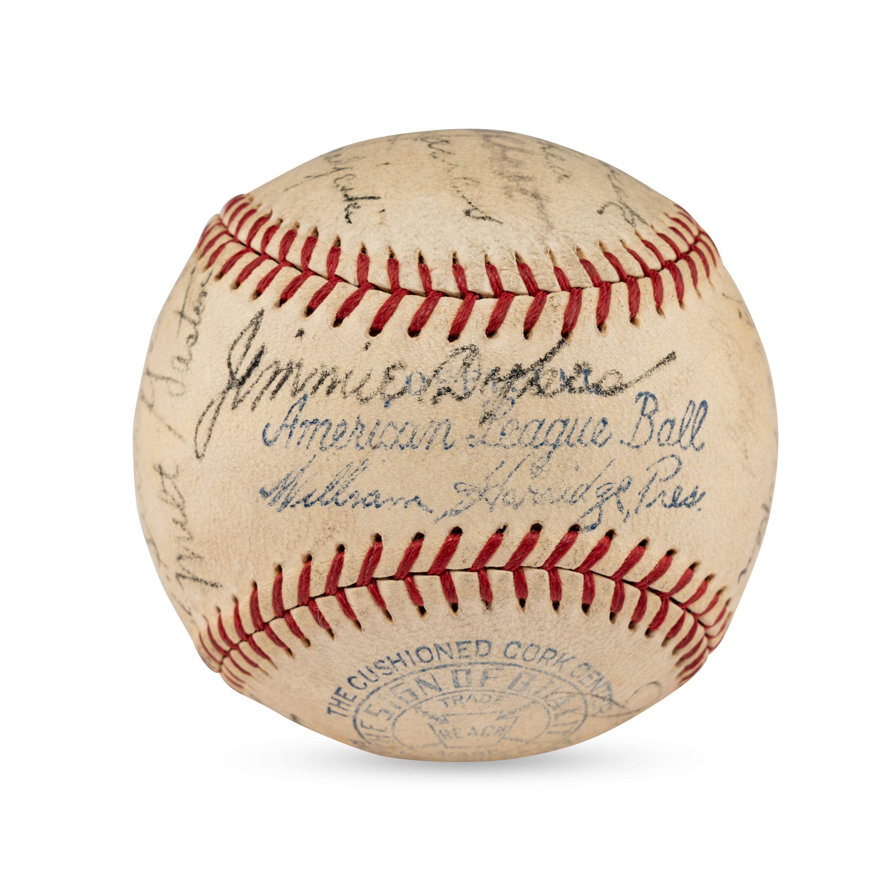 A 1934 Chicago White Sox Team Signed Autograph Baseball Featuring Al Simmons, Ted Lyons and Jocko Conlan (JSA Letter of Authenticity),