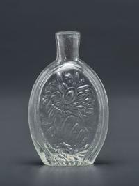 A Molded-Glass Pittsburg Flask in Clear