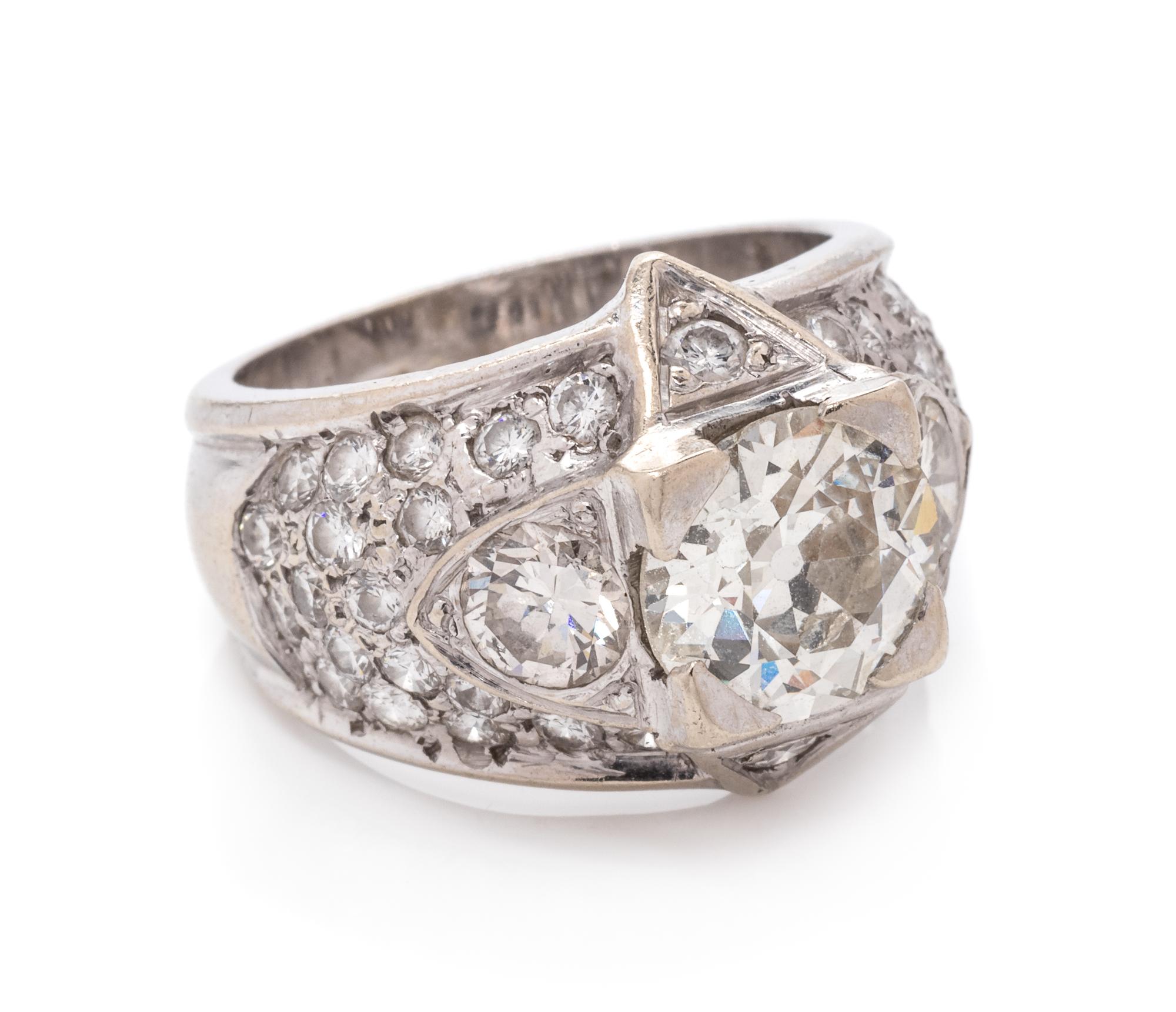 A White Gold and Diamond Ring,
