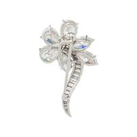 VAN CLEEF & ARPELS, DIAMOND AND PLATINUM FLOWER BROOCH
