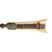 Ottoman Yatagan Sword with Etched Blade and Silver Mounted Scabbard