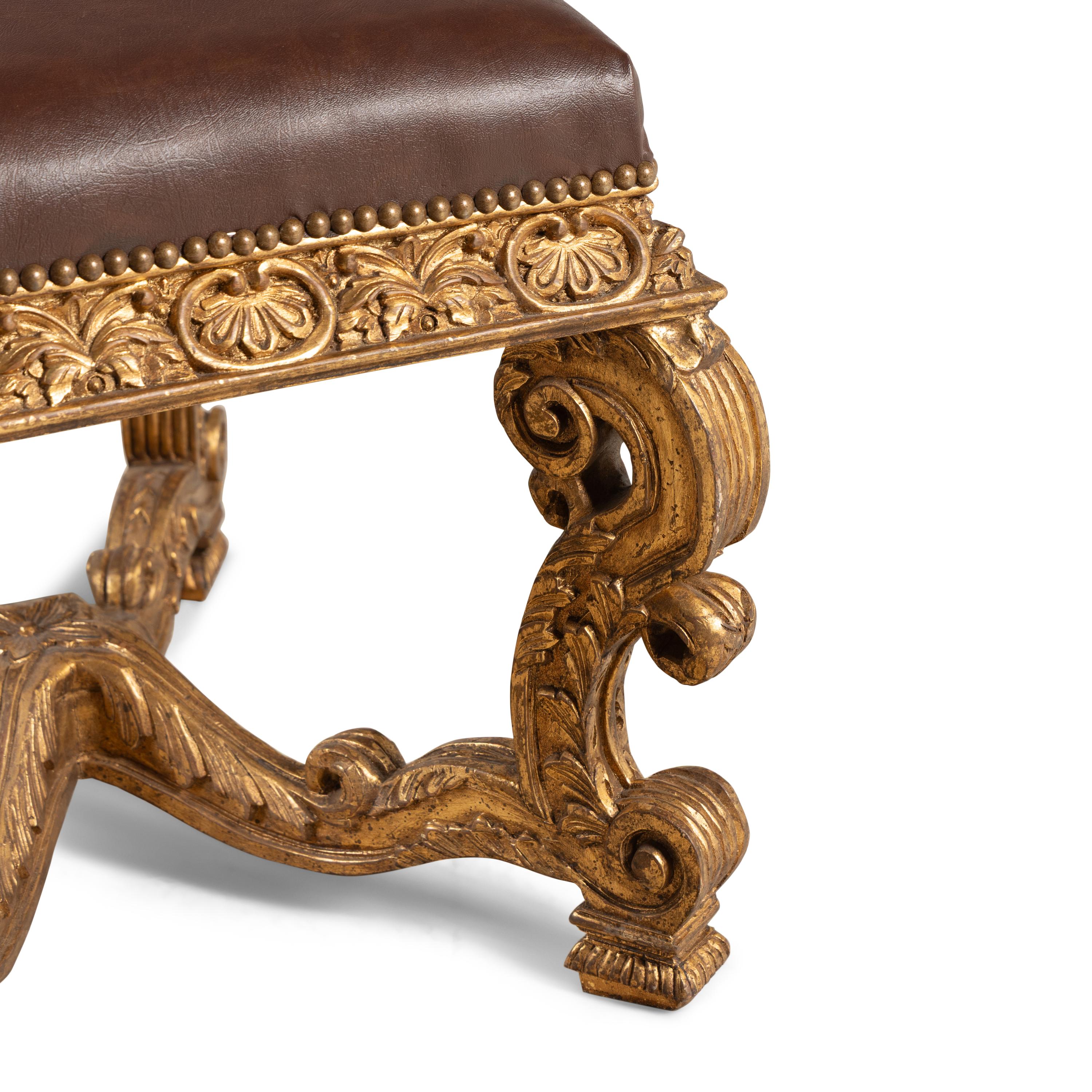 A Pair of Régence Style Giltwood Stools