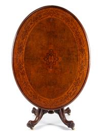 A William IV Marquetry Breakfast Table Height 30 x width 53 x depth 41 inches. — SECOND QUARTER 19TH CENTURY