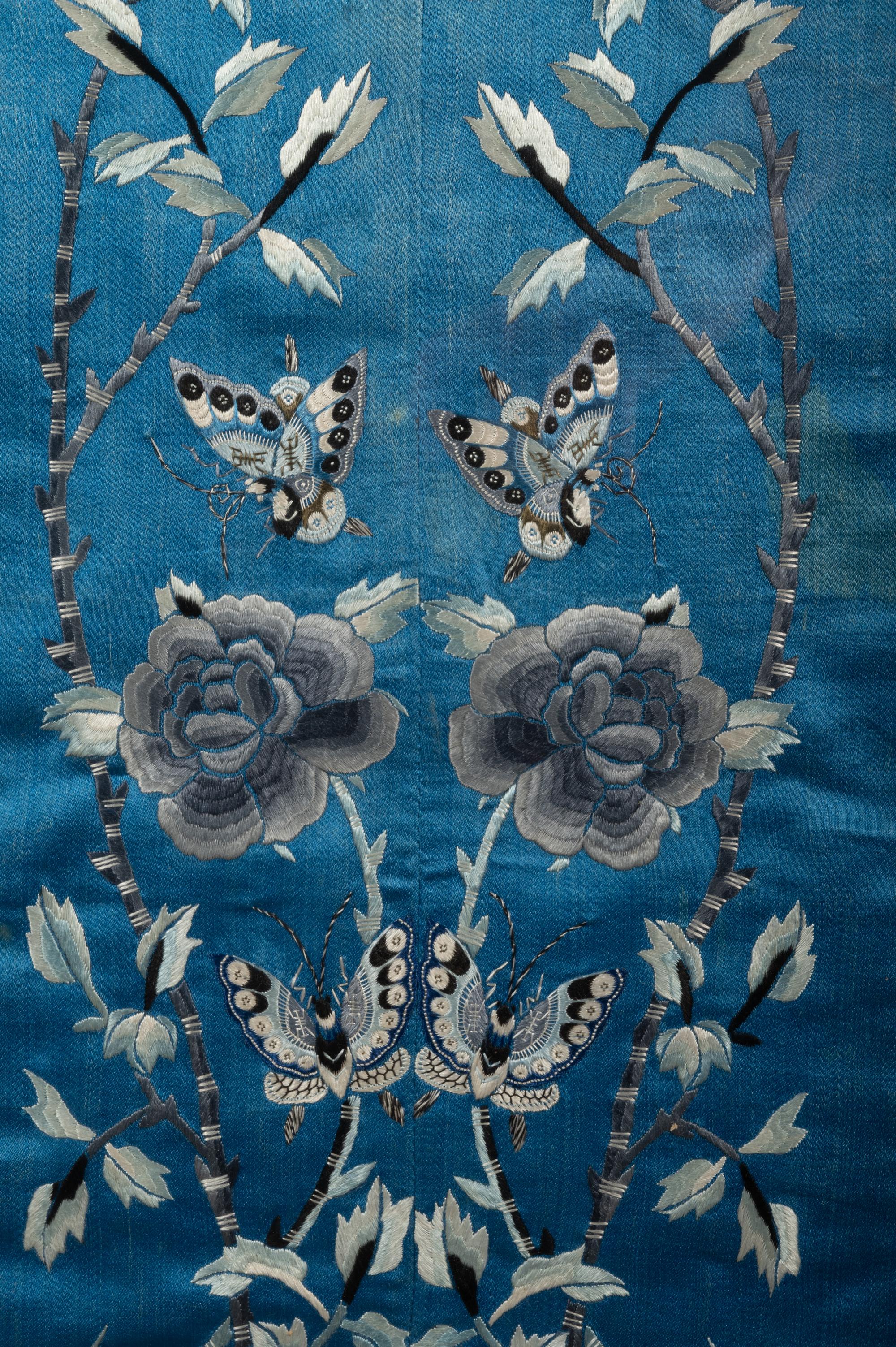 Three Chinese Silk Embroidered Panels