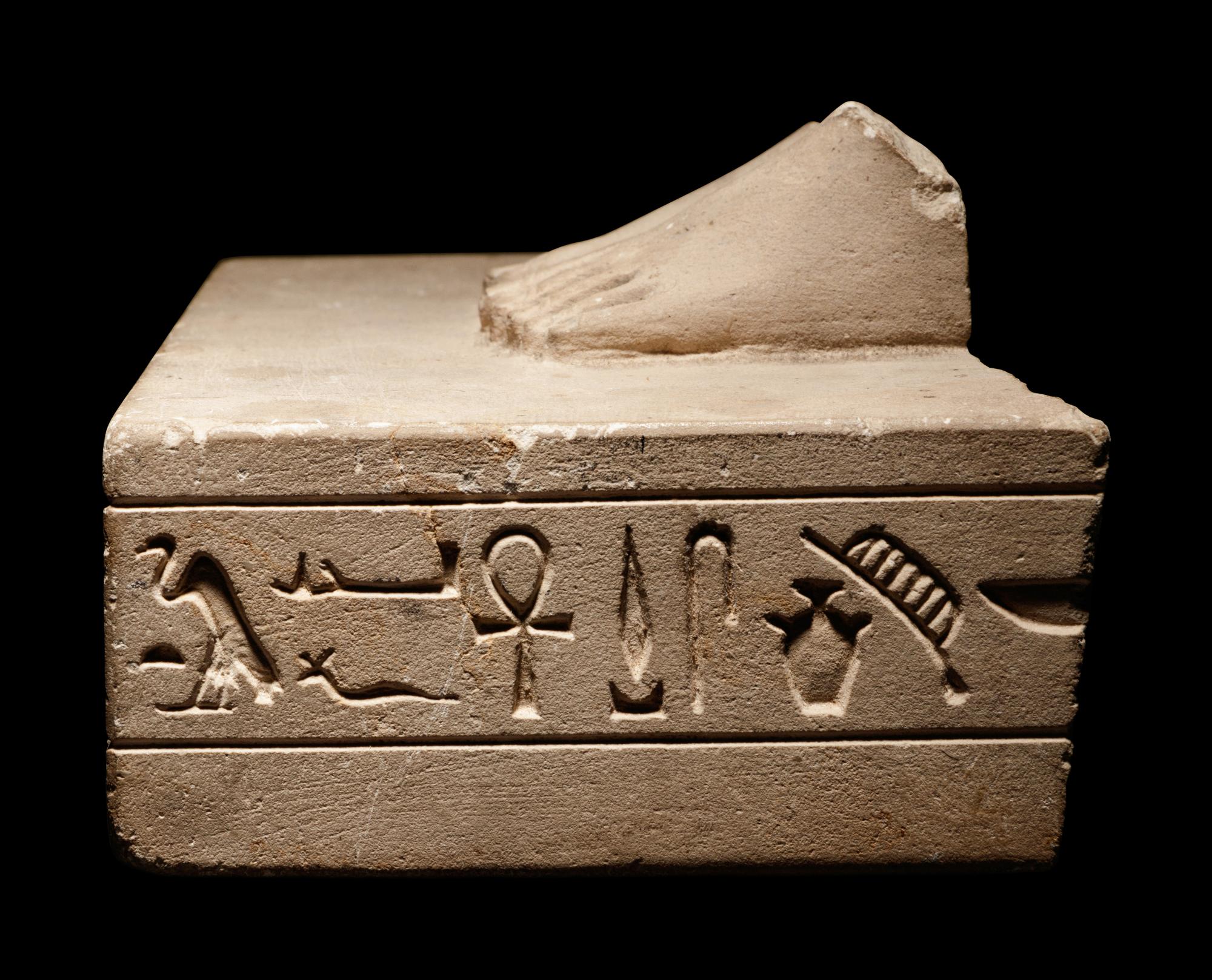An Egyptian Limestone Base