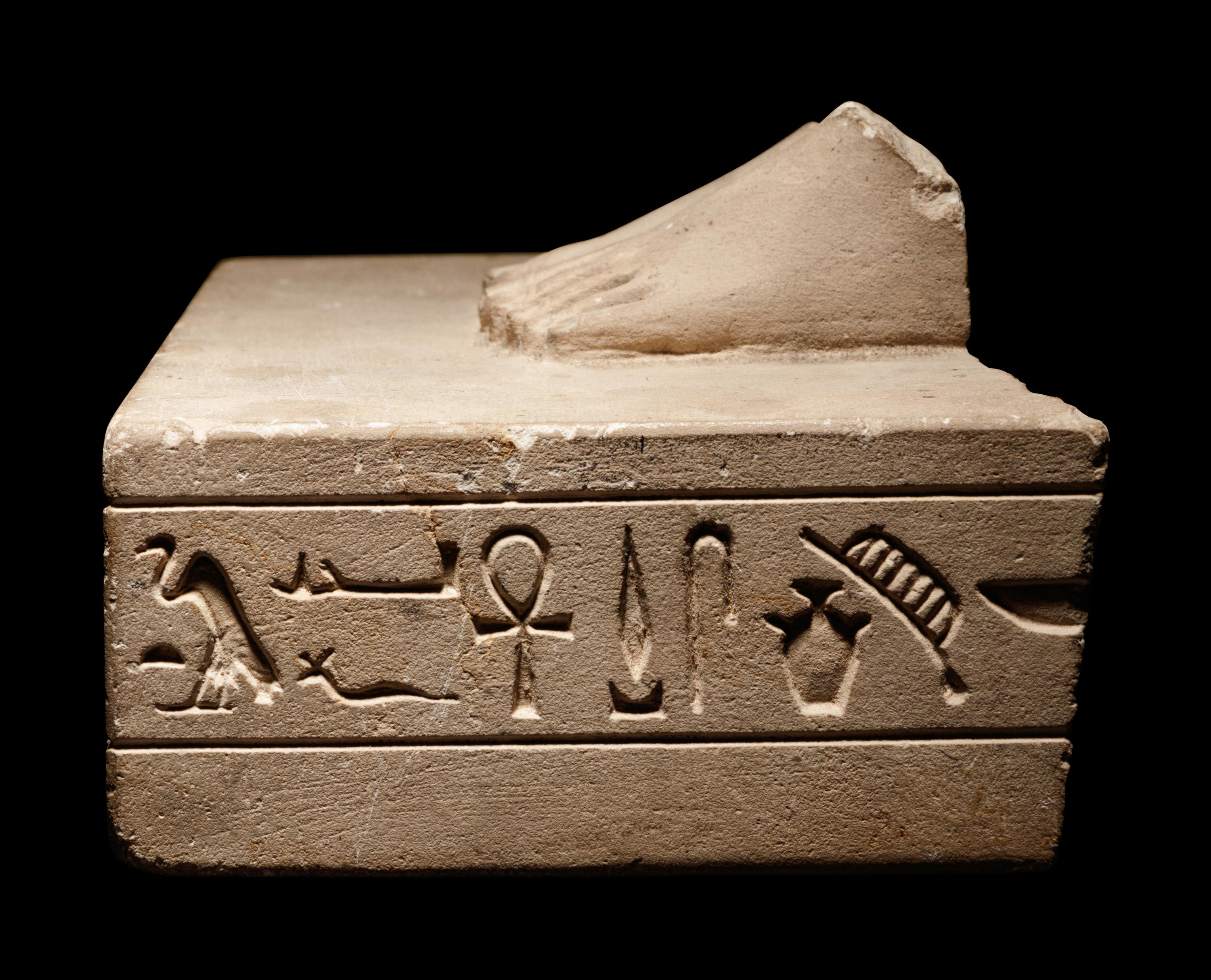 An Egyptian Limestone Base