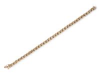 A 14 Karat Yellow Gold and Diamond Bracelet,
