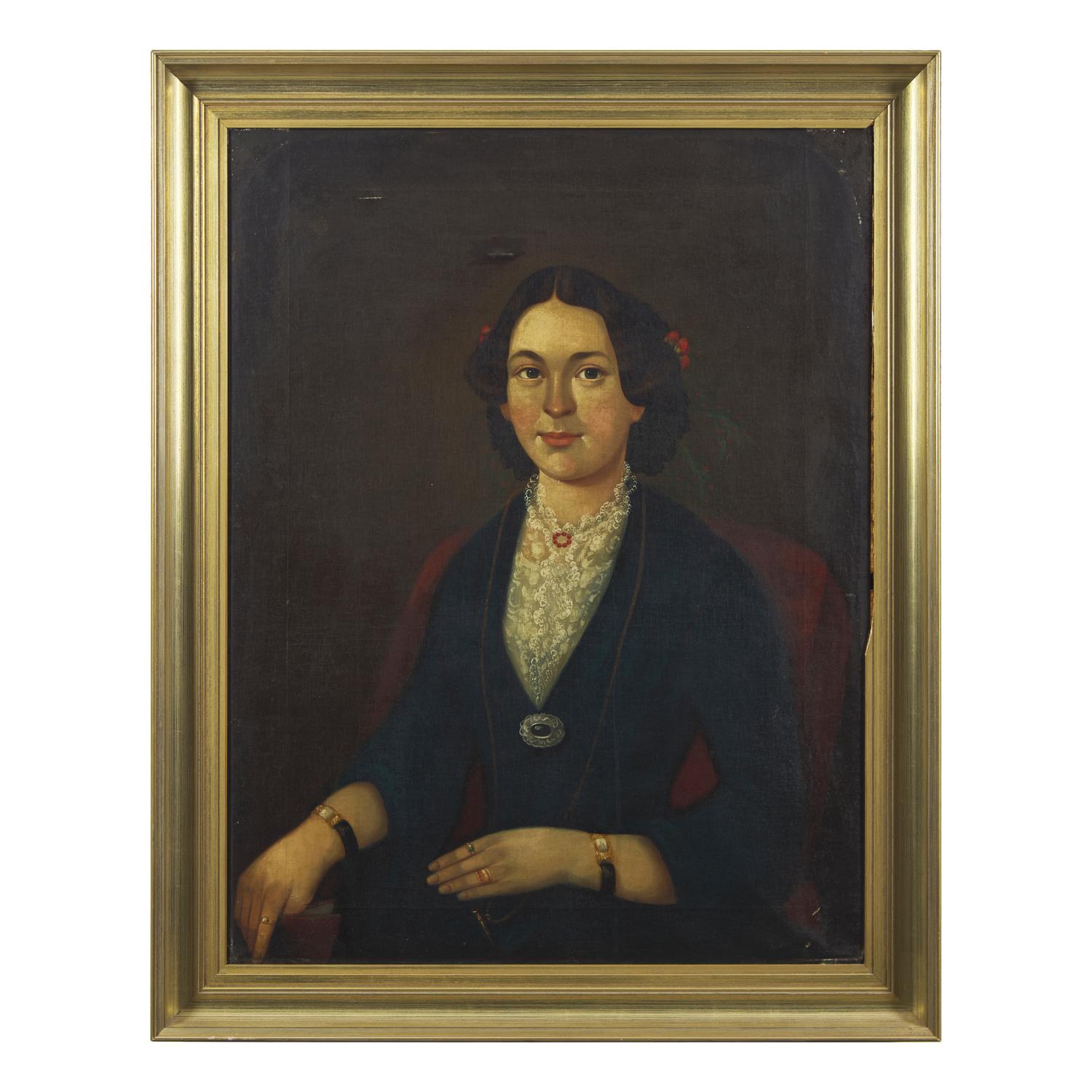 American School 19th Century, A Portrait of a Fashionable Lady