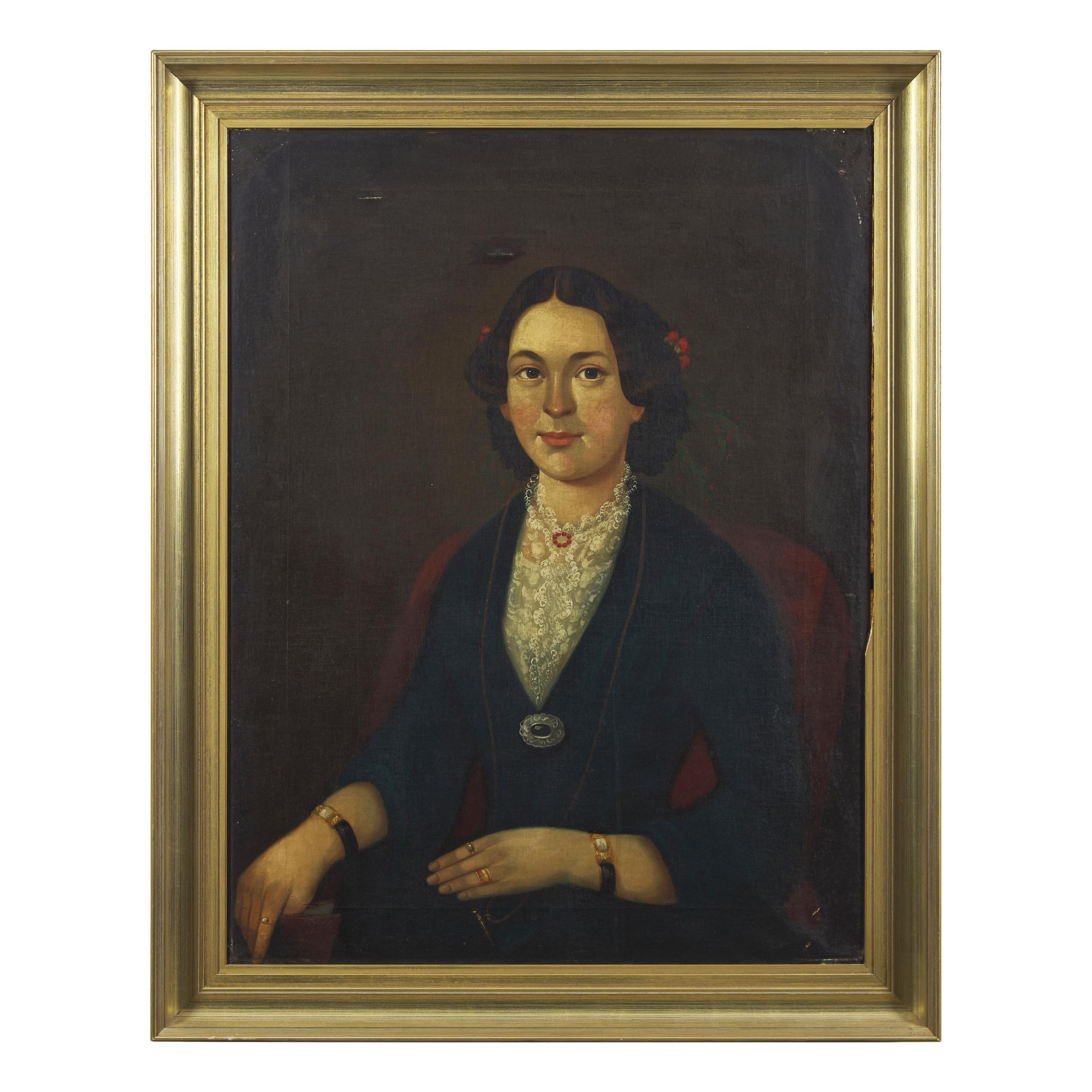 American School 19th Century, A Portrait of a Fashionable Lady