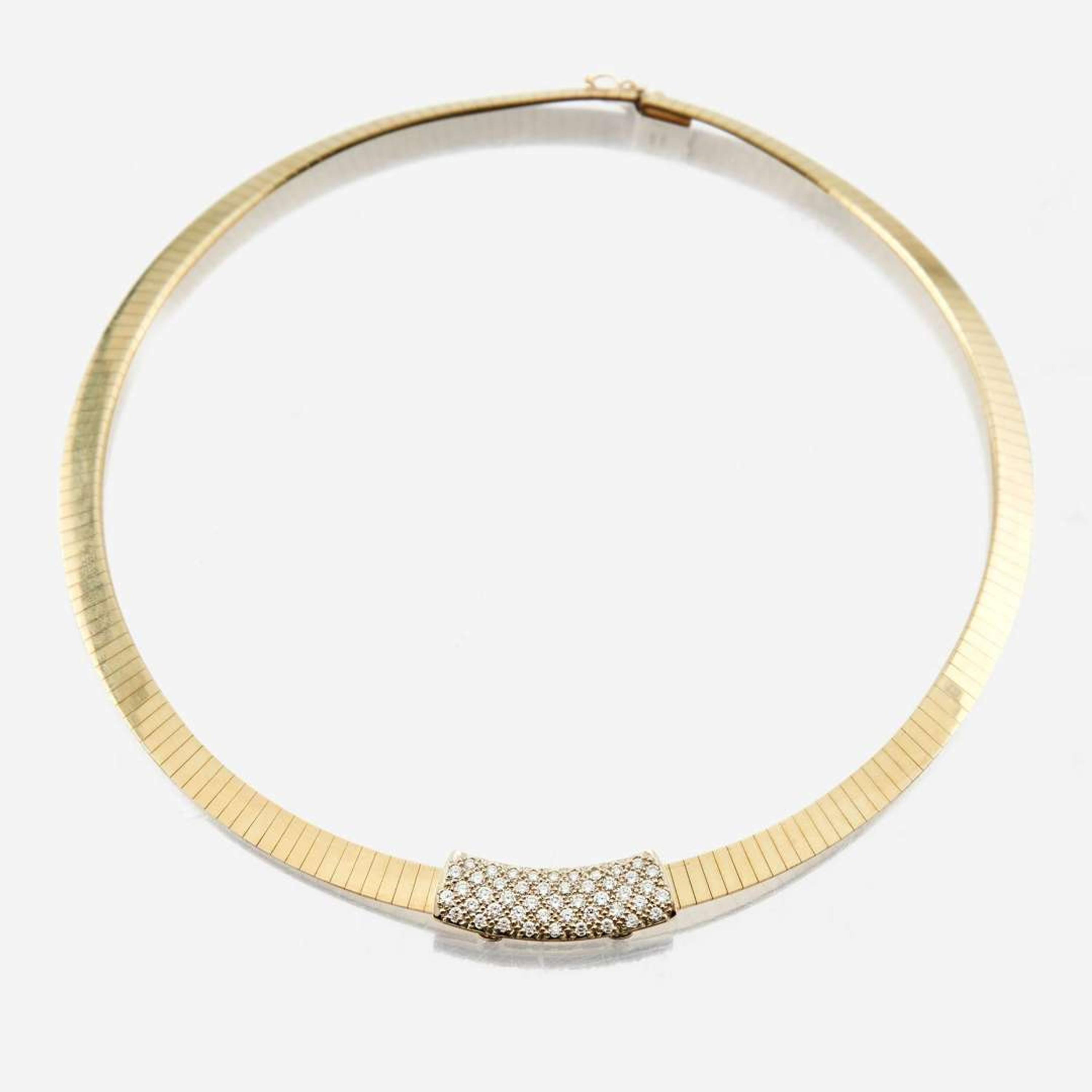 A gold and diamond necklace