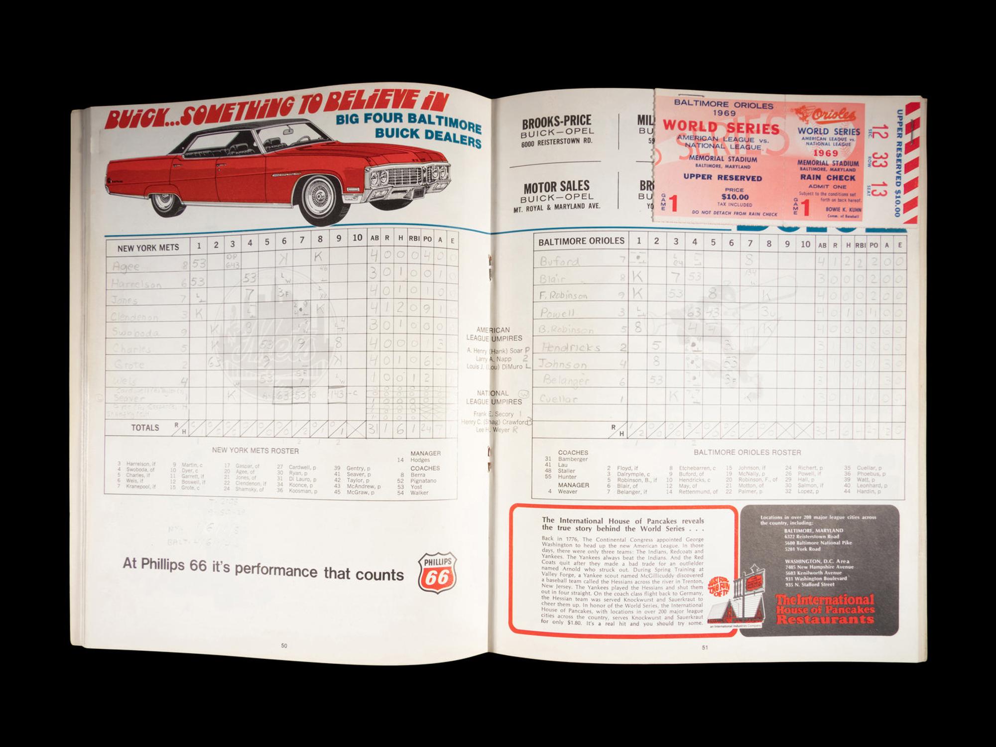 A Group of 1969 New York Mets Miracle Mets World Series Ticket Stub and Programs,