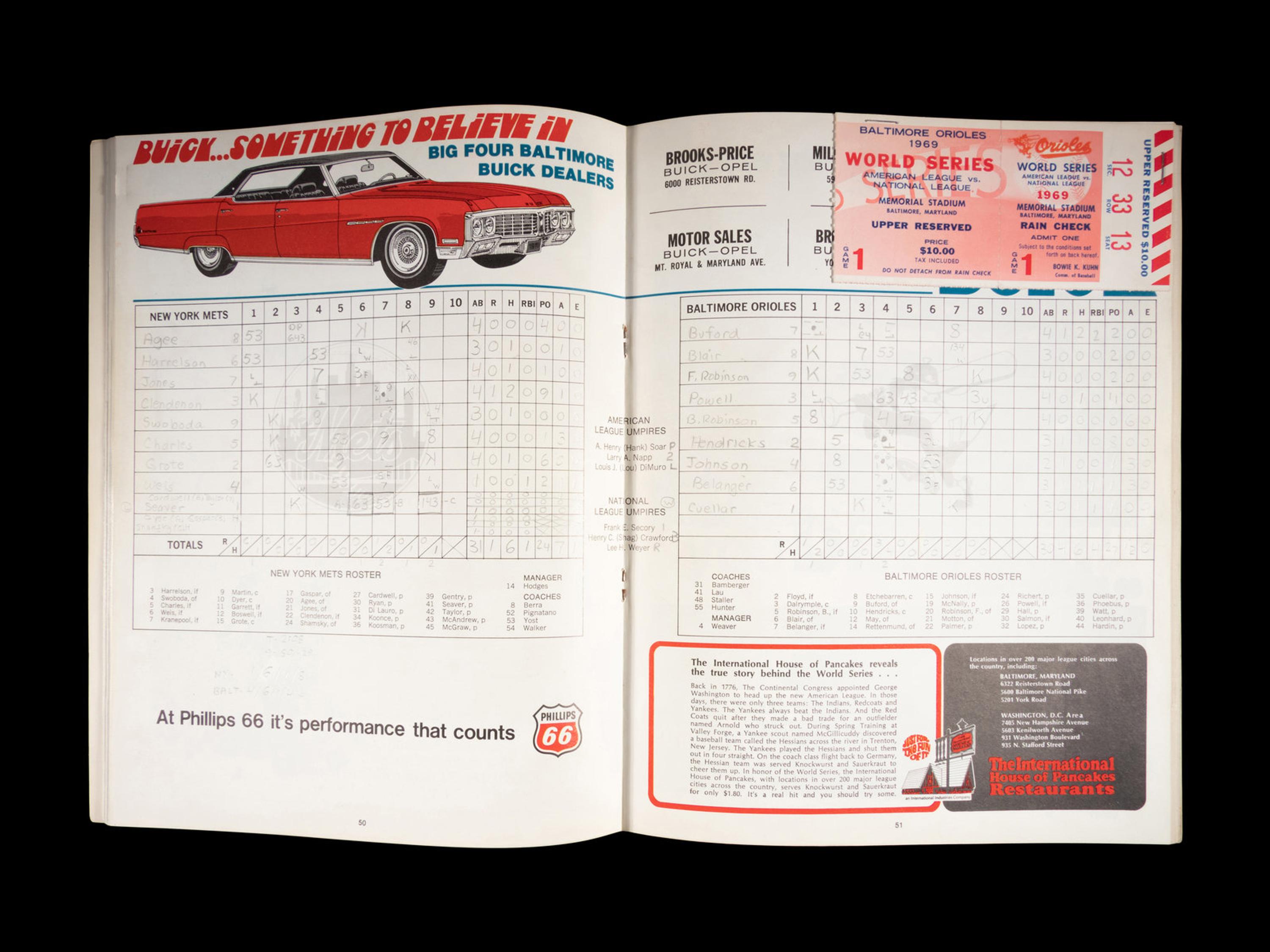 A Group of 1969 New York Mets Miracle Mets World Series Ticket Stub and Programs,