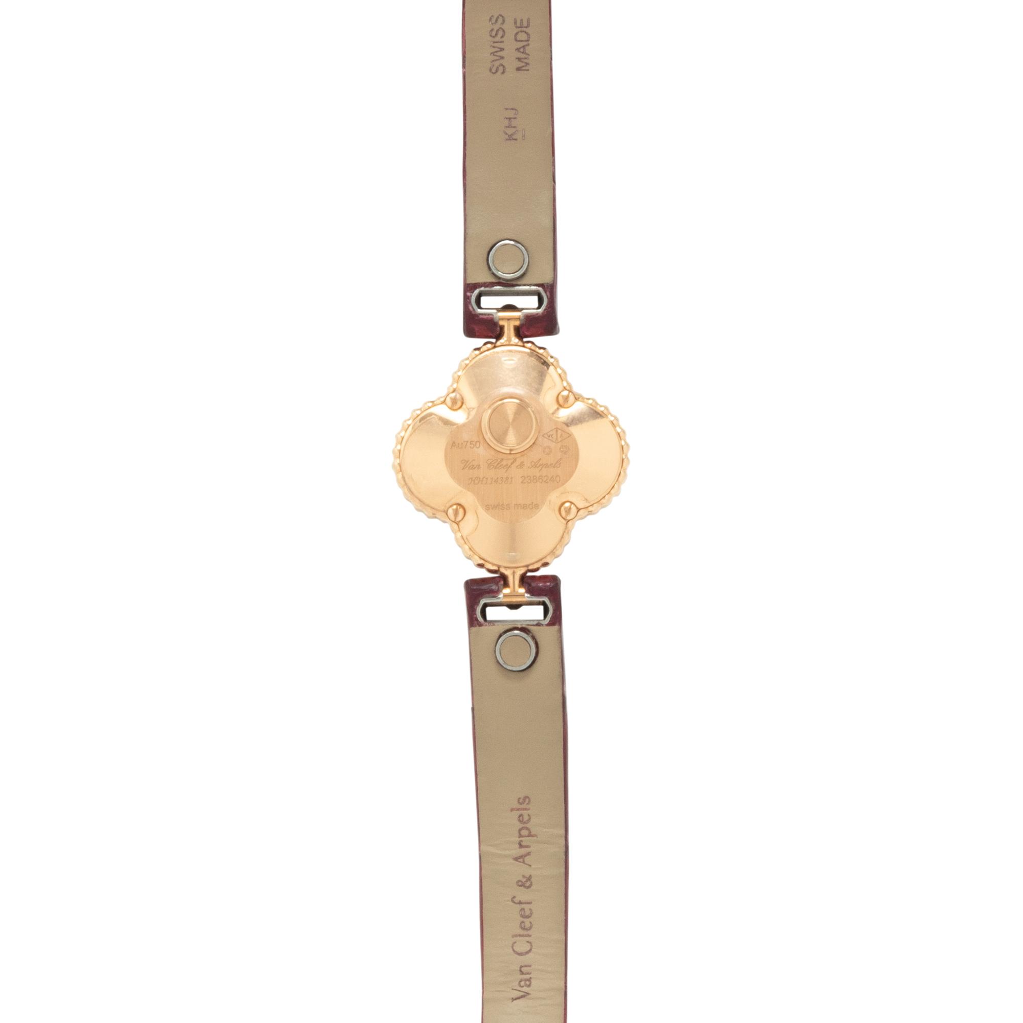 VAN CLEEF & ARPELS, 18K ROSE GOLD AND MOTHER-OF-PEARL 'SWEET ALHAMBRA' WATCH