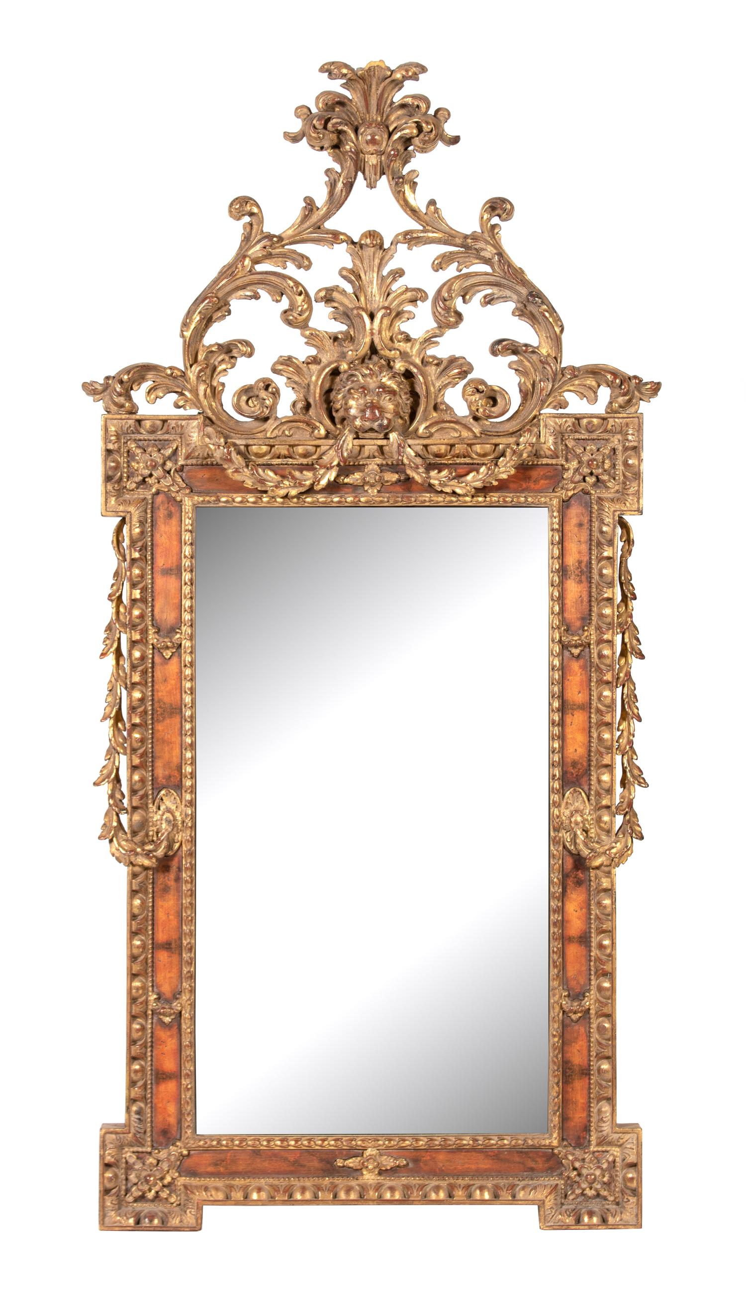 An Italian Louis XV Style Giltwood Mirror — 19TH CENTURY