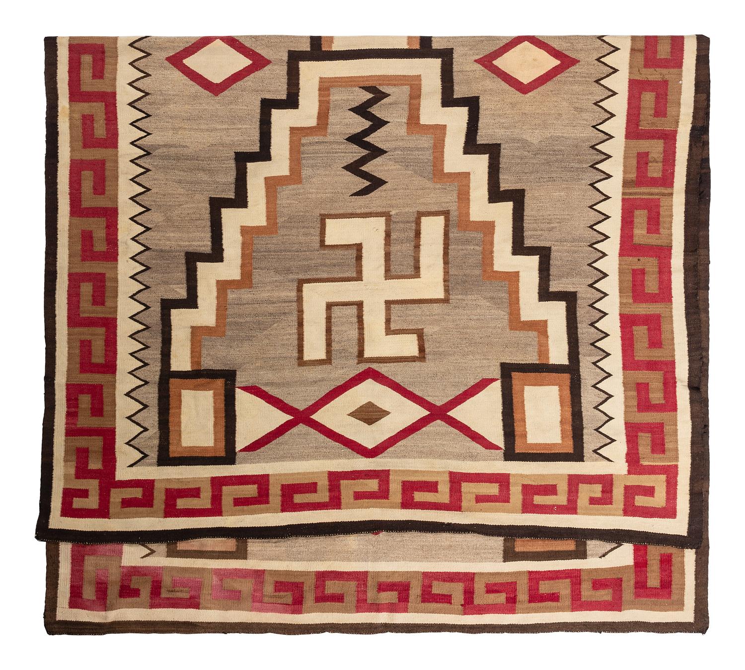 Navajo Roomsize Storm Pattern Weaving / Rug, with Whirling Logs
